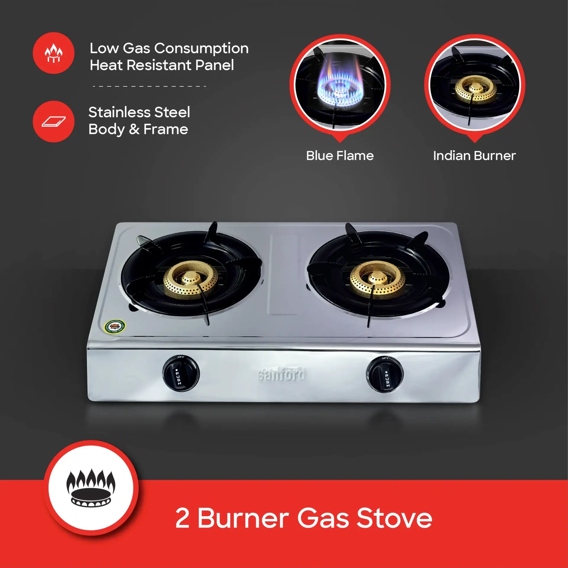 SANFORD GAS STOVE DOUBLE PURNER SF5222
