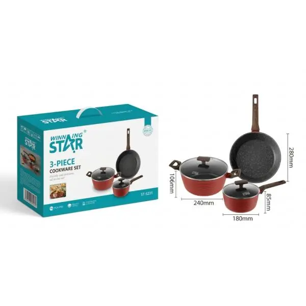 WINNING STAR COOKWARE NON STICK 3 POT ST-5231