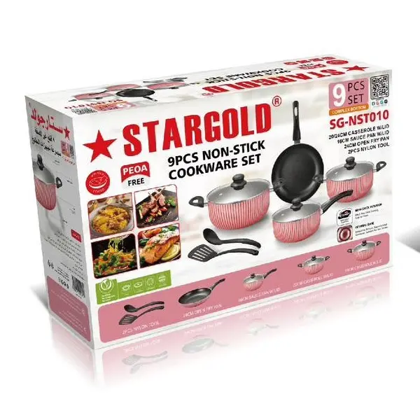 STARGOLD COOKWARE SET 9 PCS NON STICK SG-NST010