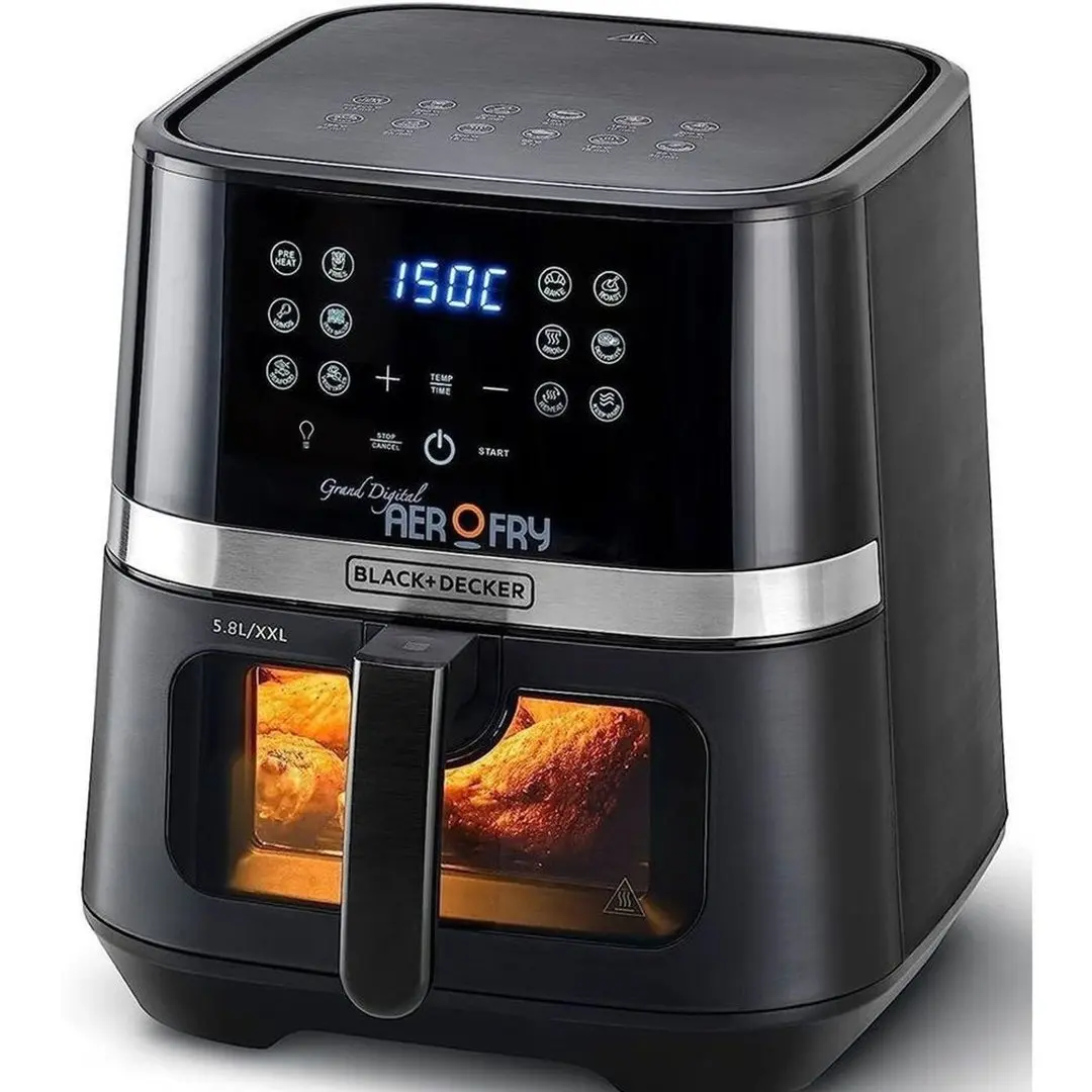 BLACK & DECKER AIR FRYER DIGITAL 5.8L 1800W WITH WINDOW AF5800 MADE IN CHINA ( 2 YEAR FULL WARRANTY )