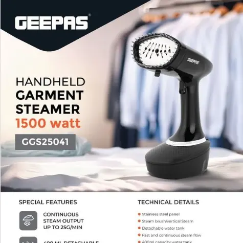 GEEPAS HANDHELD GARMENT STEAMER 1500W 400ML GGS25041 MADE IN CHINA ( 2 YEAR FULL WARRANTY )