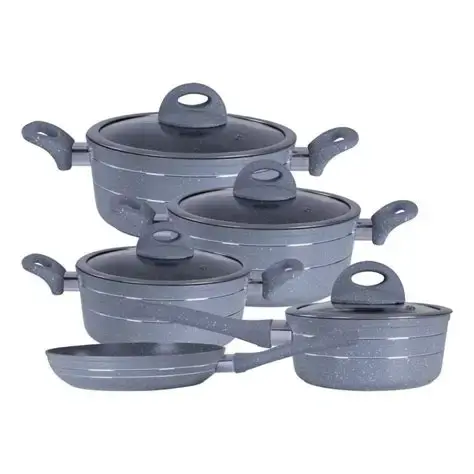 ROYALFORD Granite Smart Cookware Set Gray 9Pc RF9555
