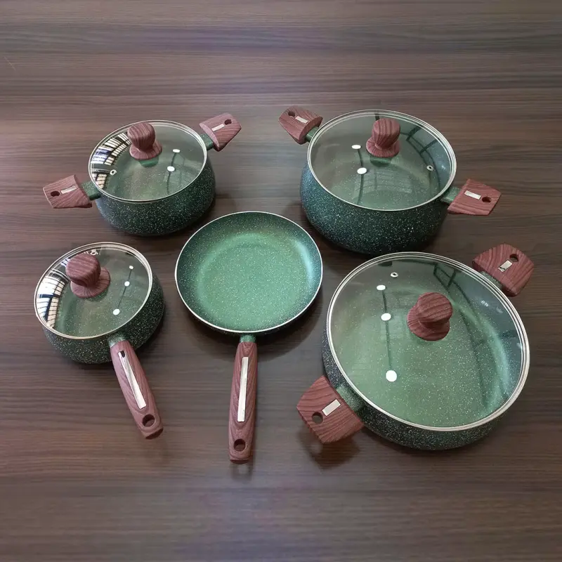 HOMEWAY 9 PCS MARBLE COOKWARE SET(MARBELLA SERIES) HW3691