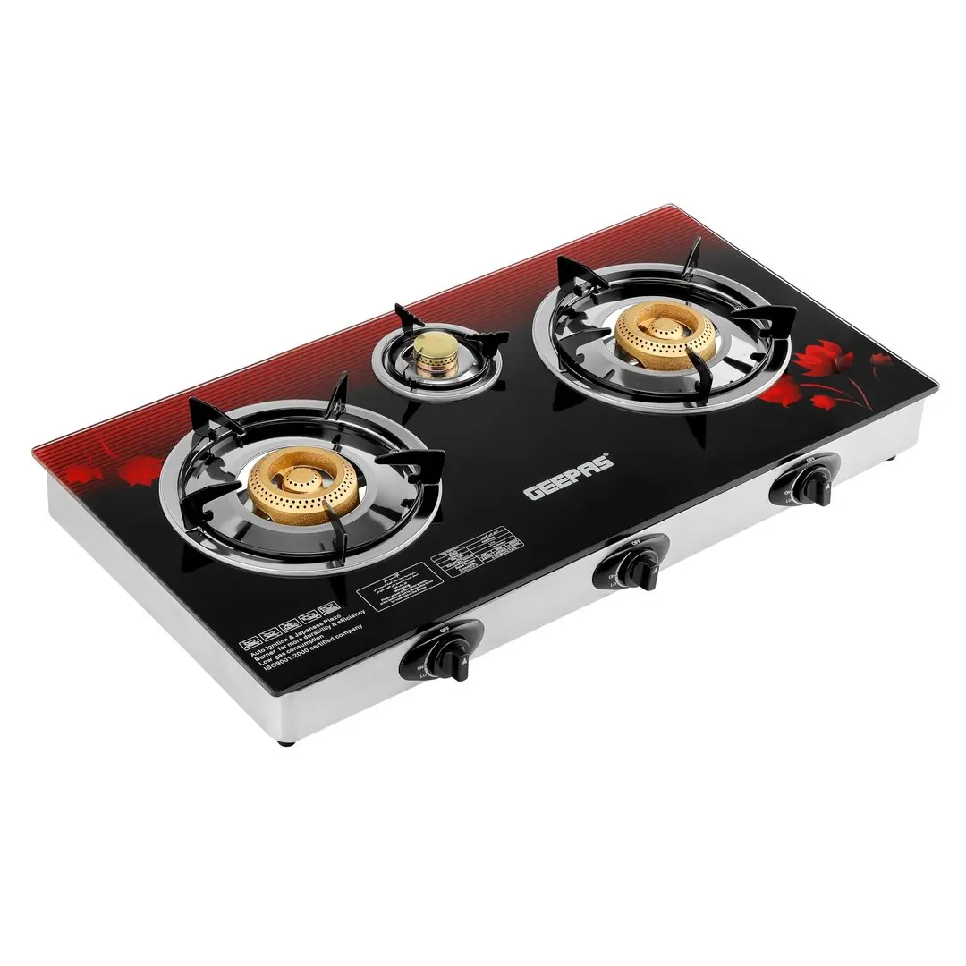 GEEPAS 3 GAS BURNAR GGC31012 MADE IN CHINA ( 2 YEAR FULL WARRANTY )
