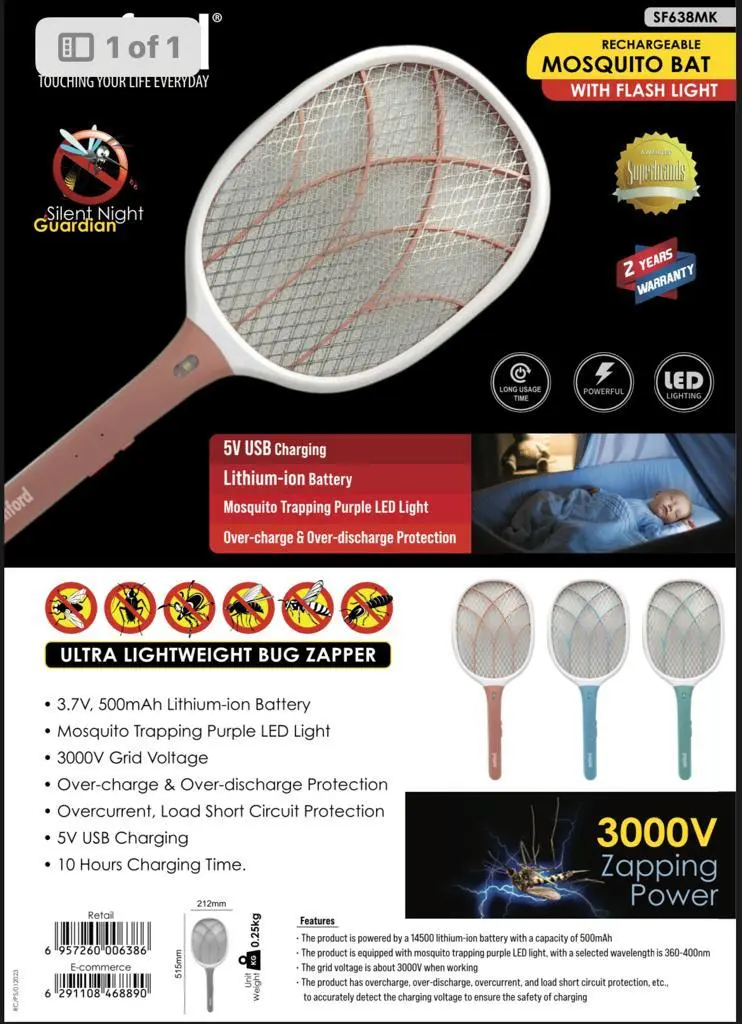SANFORD MOSQUITO RECHARGEBLE SF638MK