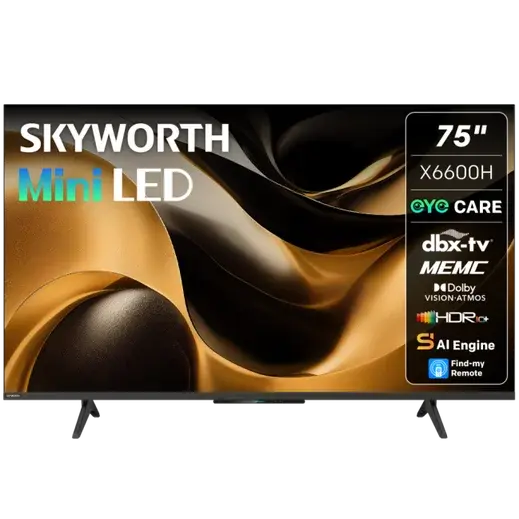 SKYWORTH LED 75 INCH 4K QD MINI LED 120HZ GOOGLE TV 75X6600H