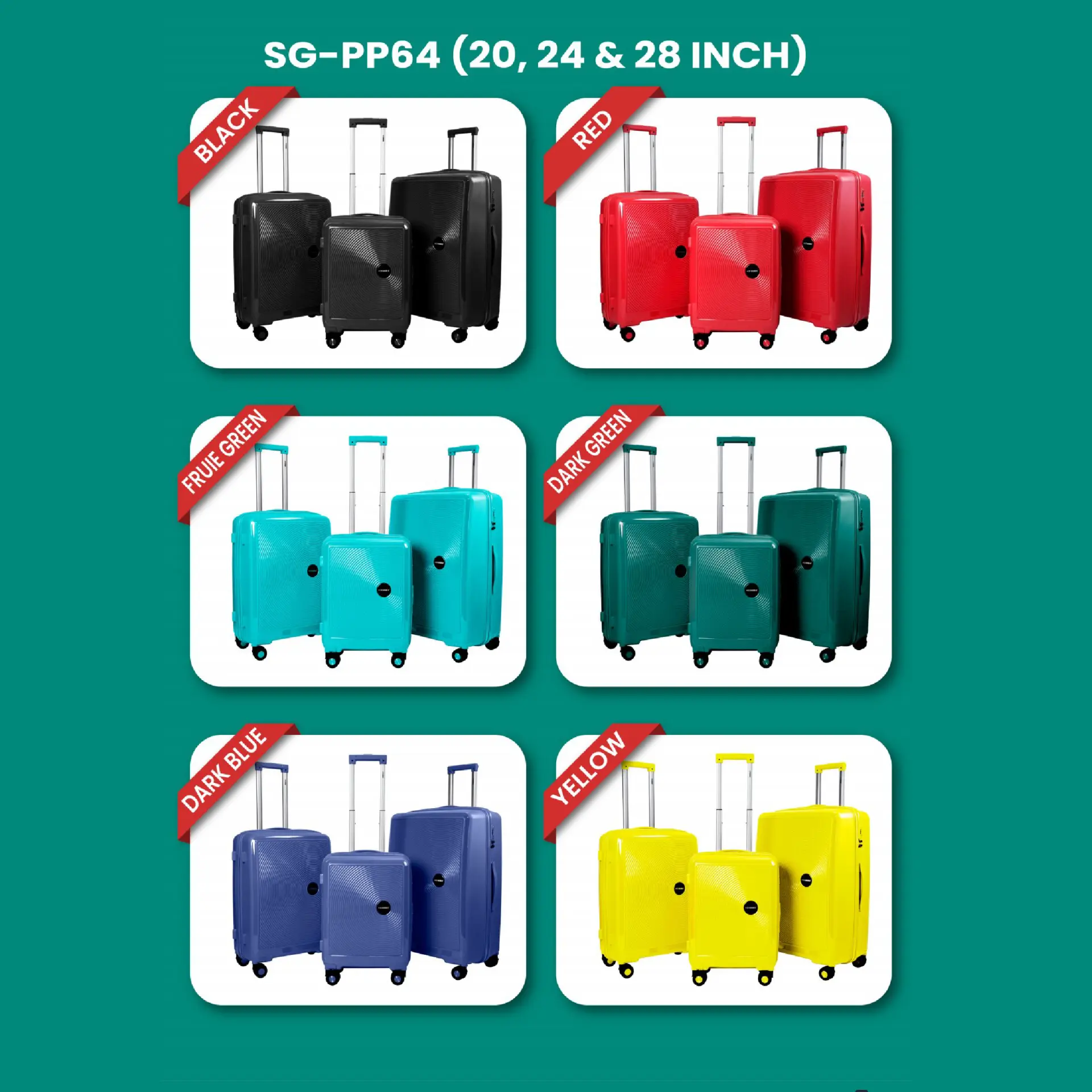 STARGOLD TROLLEY 3 PCS SET SG-PP64 20-24-28 INCH
