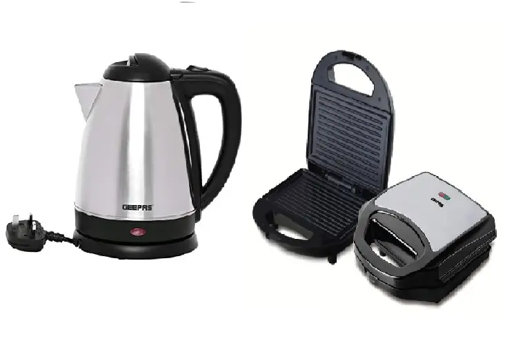 GEEPAS COMBO 2 IN 1 SANDWICH MAKER & KETTLE GGM6001-GK5454