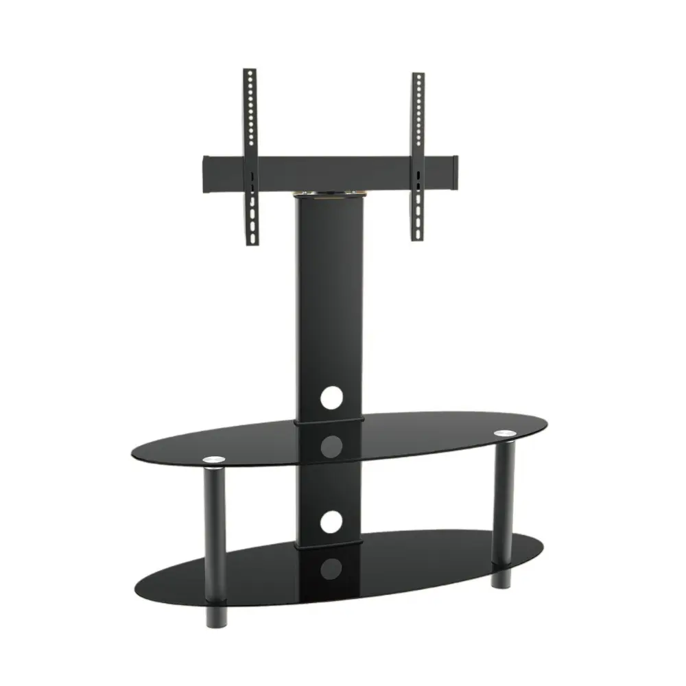 STARGOLD TV STAND TIER OVAL GLASS WITH SWIVEL 32-75” SG-897FS