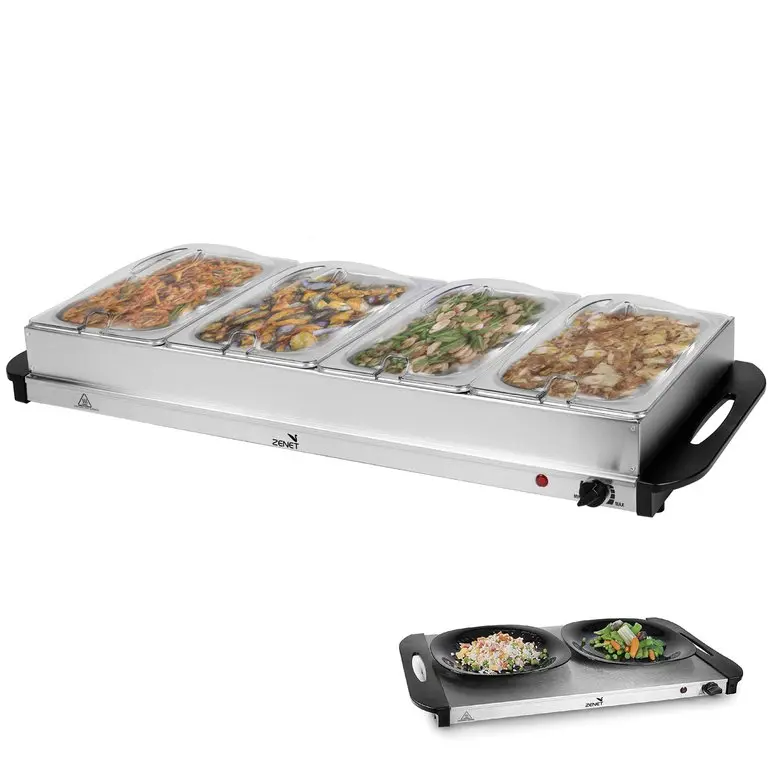 ZENET FOOD WARMER BUFFET PLATE 4PLATE 4X 2.4 LTR ZFW-424