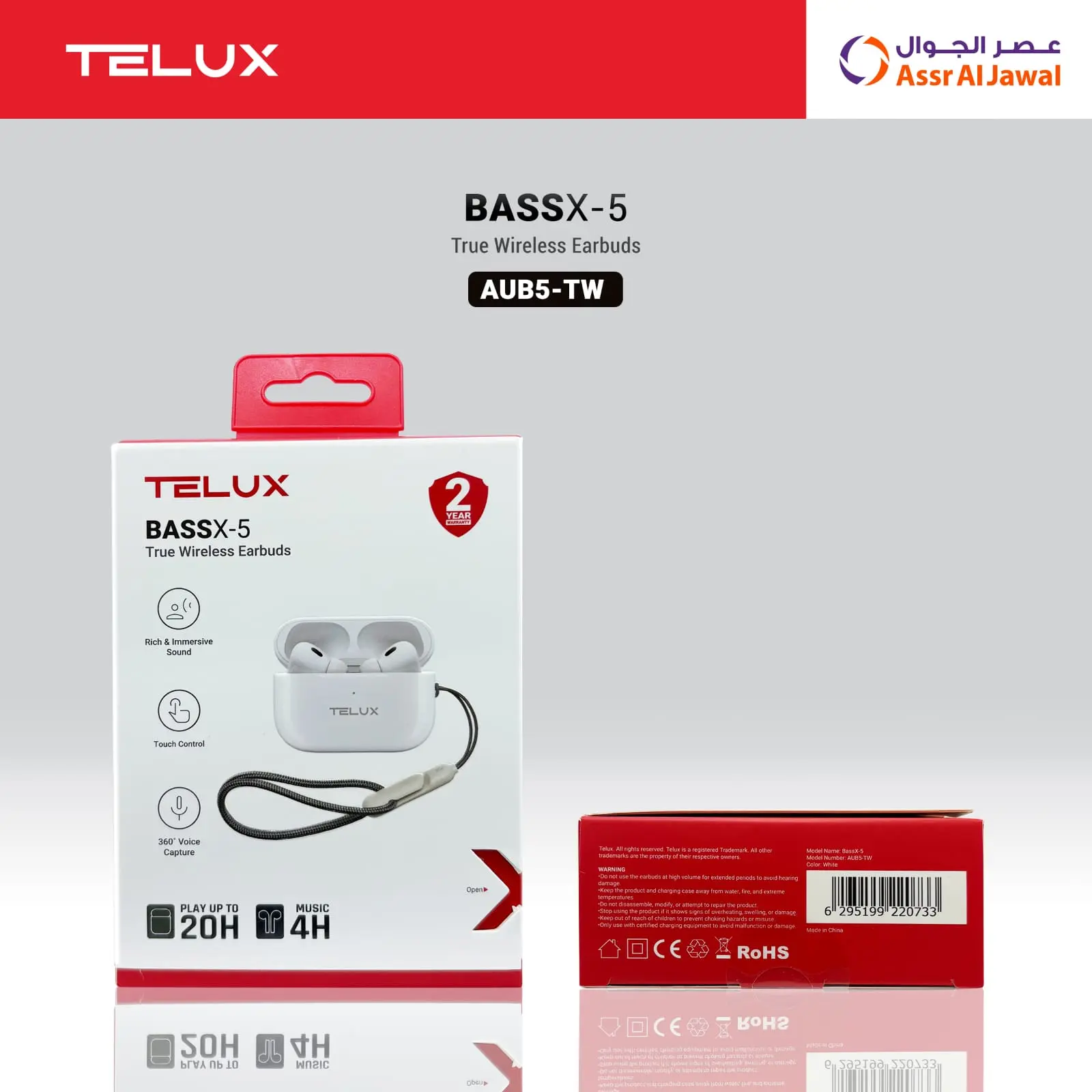 TELUX AIR PODS WHITE COLOR WARRANTY 2 YEARS AUB5-TW