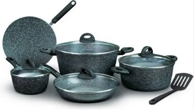 HOMEWAY 10 PCS MARBLE COOKWRE SET-FORGED(ETERNAL COLLECTION) HW3696