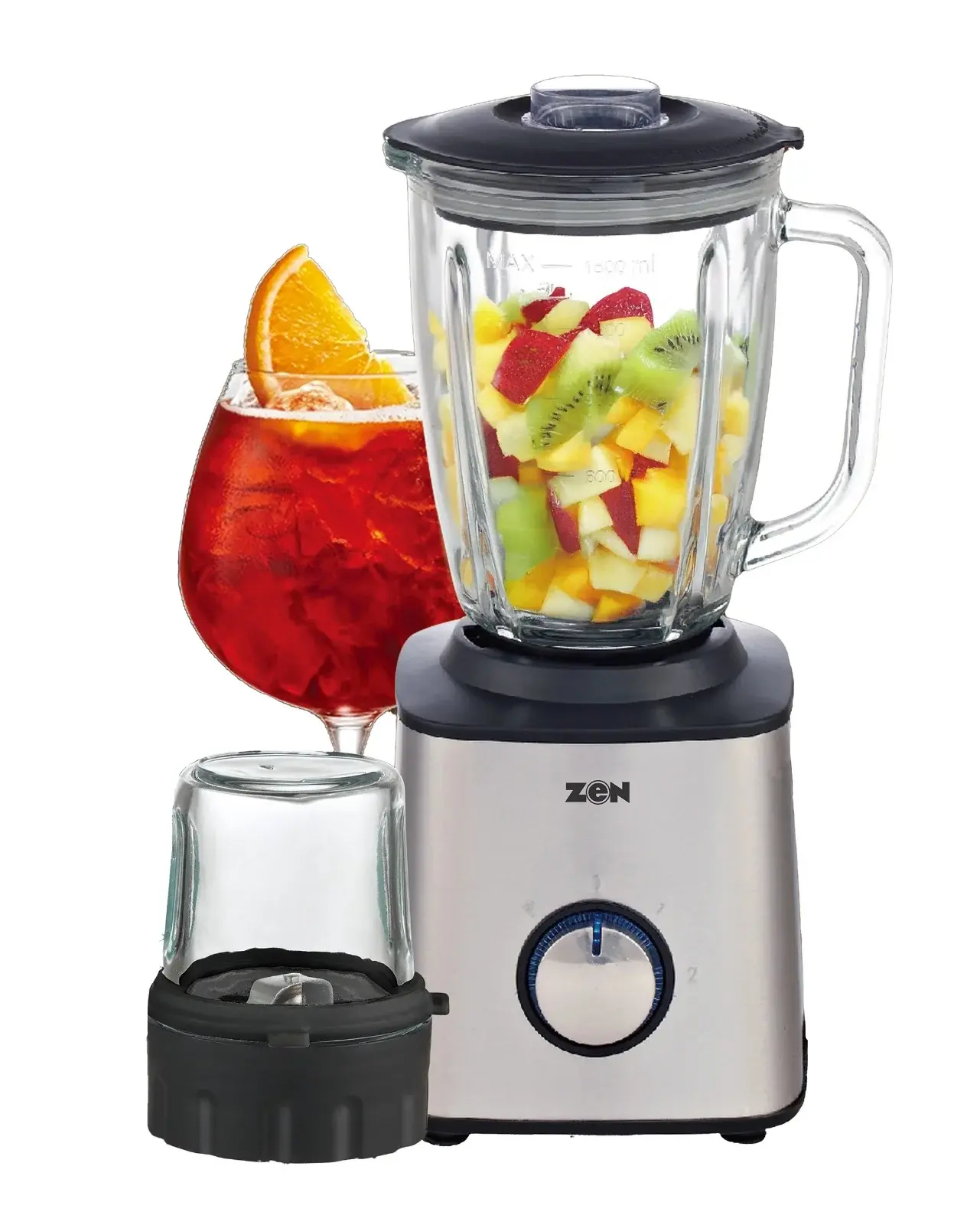 ZEN GLASS JAR BLENDER WITH GRINDER 600W ZBR600G 2 YEAR WARRANTY 