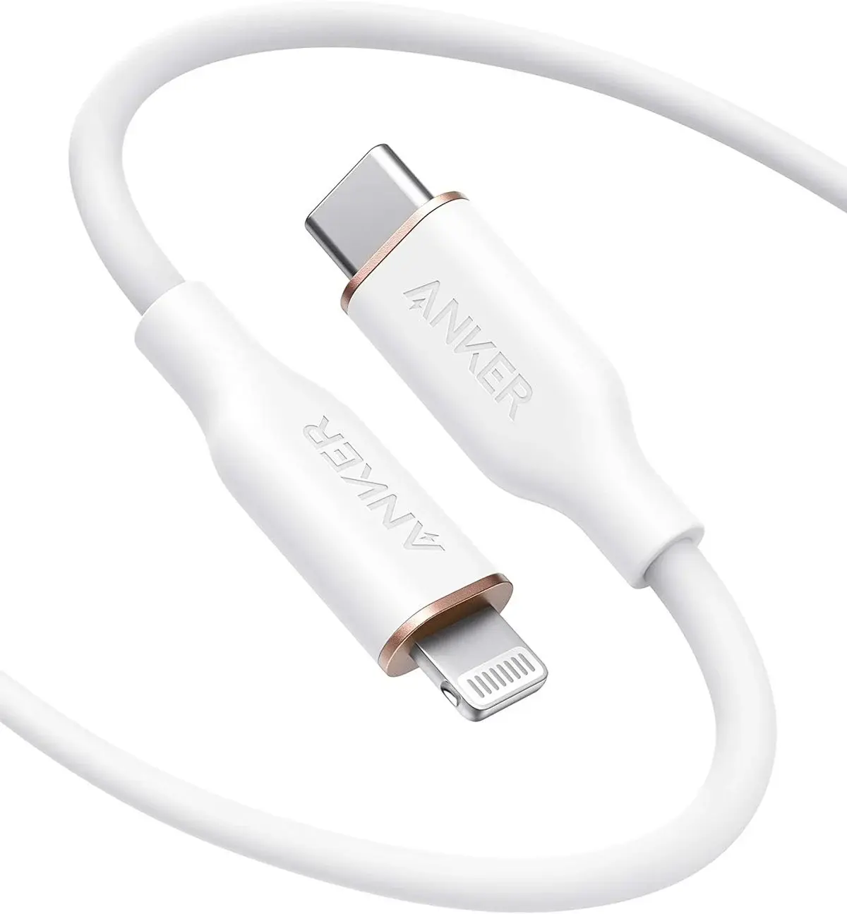 ANKER POWERLINE LII FLOW USB-C CABLE WITH LIGHTNING CONNECTOR 3FT  WHITEAN.A8662H11.BK