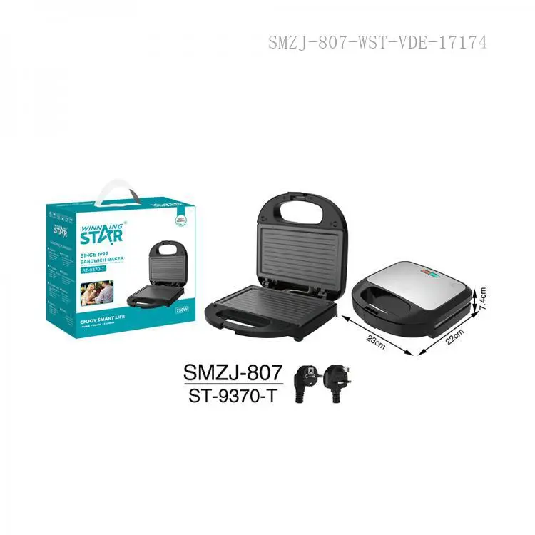WINNING STAR SANDWICH MAKER 750W ST-9370-T  MADE IN CHINA ( 1 YEAR FULL WARRANTY )