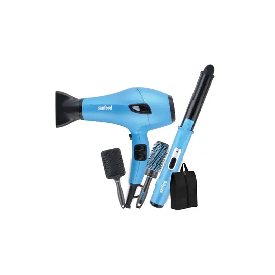 Sanford 5-in-1 Hair Styling Set 2000W Hair Dryer + 2-in-1 Straightener & Curler SF9679PCC