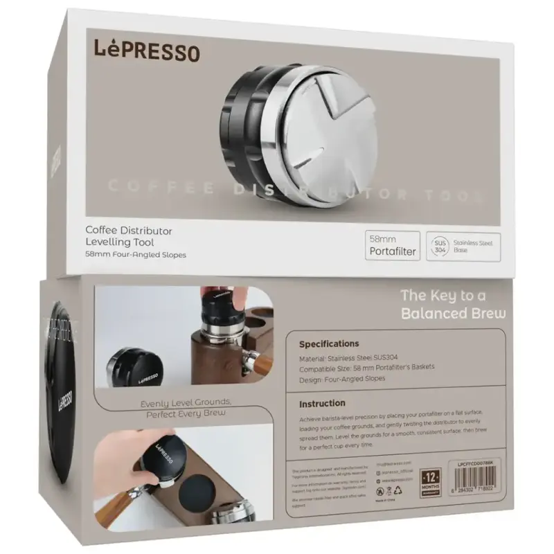 LEPRESSO COFFEE DISTRIBUTOR TOOL LEVELLING 58.35MM FOUR ANGLED SLOPES 4076466 LPCFFCD0078BK
