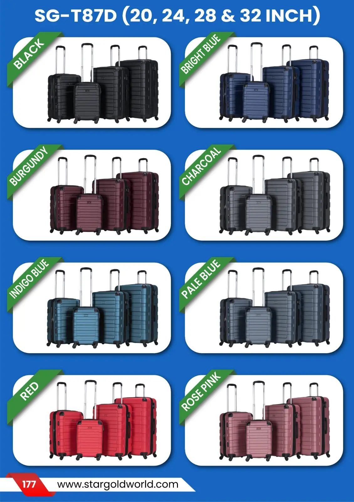 STARGOLD ABS TROLLEY 4PCS SET 20.24.28.32 INCH SG-T87D
