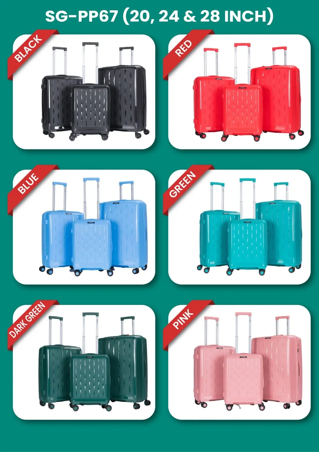 STARGOLD TROLLEY 3 PCS SET SG-PP67 20-24-28 INCH