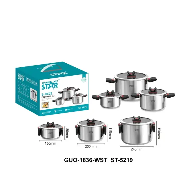 WINNING STAR COOKWARE STANLISS STEEL 3 POT ST-5219