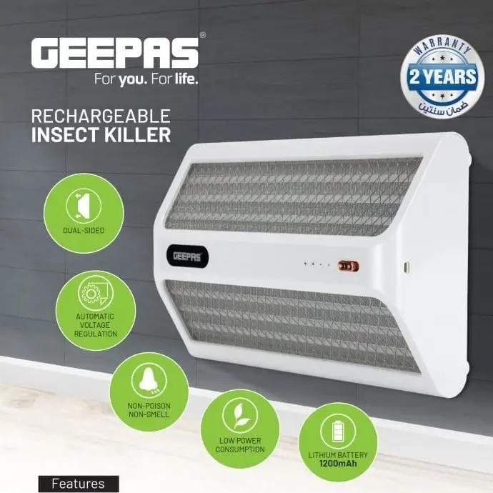 GEEPAS  INSECT KILLER RECHARGEABLE GBK25606 MADE IN CHINA ( 2 YEAR FULL WARRANTY )
