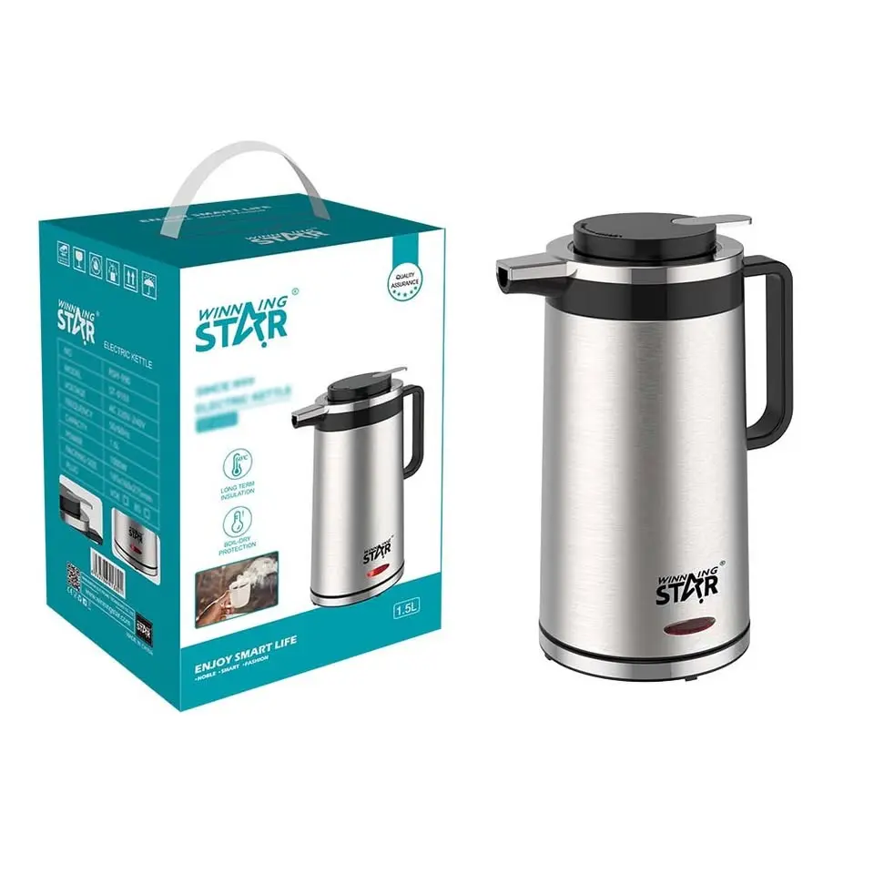 WINNING STAR KETTLE 1.5L 1000W Boil-Dry Protection/Warm ST-0103 MADE IN CHINA ( 3 MOUNT WARRANTY )